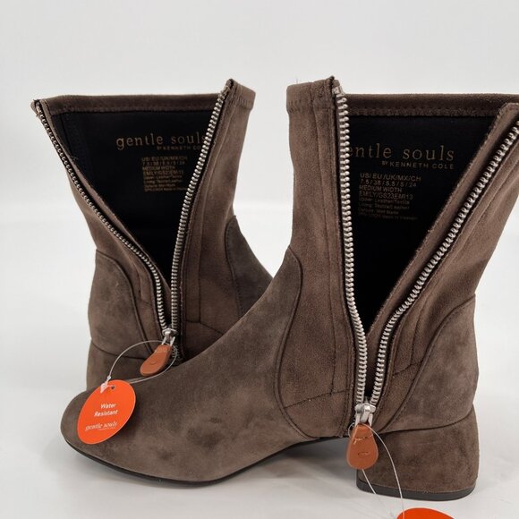 Gentle Souls by Kenneth Cole Emily Boot Size 7.5M Brown Shitake Suede Leather - Picture 8 of 16